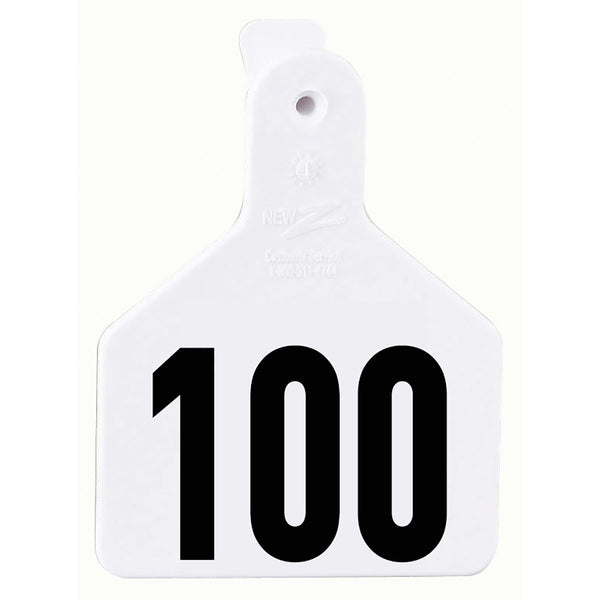 Z Tag White No Snag Calf ID Tag - Numbered 76 - 100 : Pack of 25