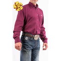 Cinch Men's Classic Fit Long Sleeve Solid Burgundy Shirt : XXXL