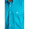 Cinch Men's Classic Fit Long Sleeve Solid Teal Blue Shirt : Medium