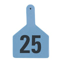 Z Tag Blue No Snag Cow ID Tag - Numbered 1 - 25: Pack of 25