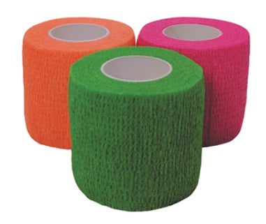 Cohesiant Wrap Fluorescent Assorted Colors (Green/Pink/Orange): 2inches x 5yards 24ct