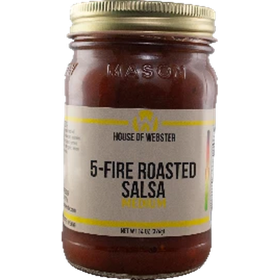 House of Webster 5-Fire Roasted Pepper Medium Salsa :14oz