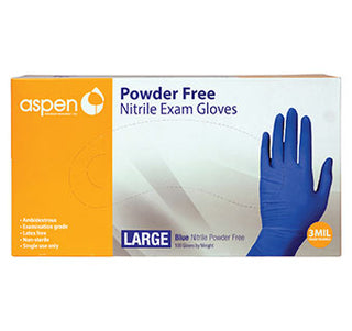 Aspen Nitrile Large 3ml Exam Gloves : 100ct