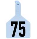 Z Tag Blue No Snag Cow ID Numbered Tags 51 - 75 : Pack of 25