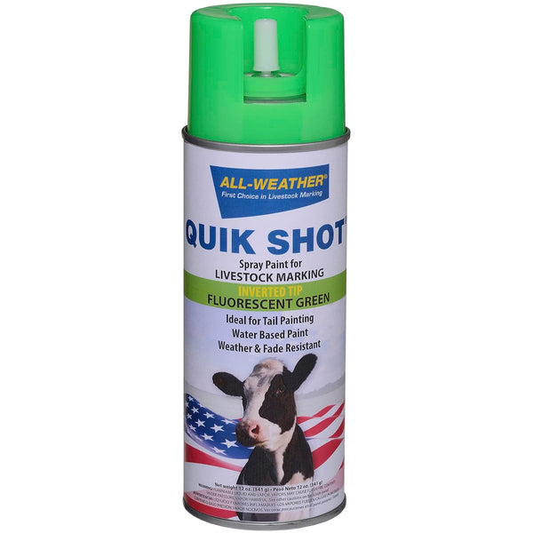 Quik Shot Spray Inverted Tip 12oz: Fluorescent Green