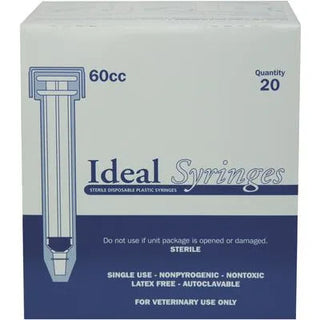 Ideal 60ml Luer Lock Hard Pack Syringes : 20ct