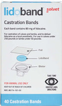 Lidoband Castration Bands with Lidocaine 80mg : 40ct