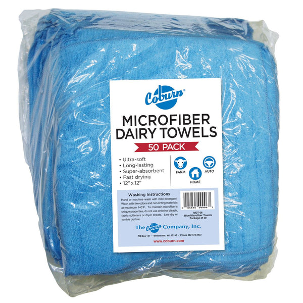 Blue Microfiber Dairy Towels : 50ct