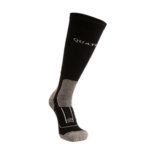 Quatro Socks Black/Gray Knee : Size Large (8-10)