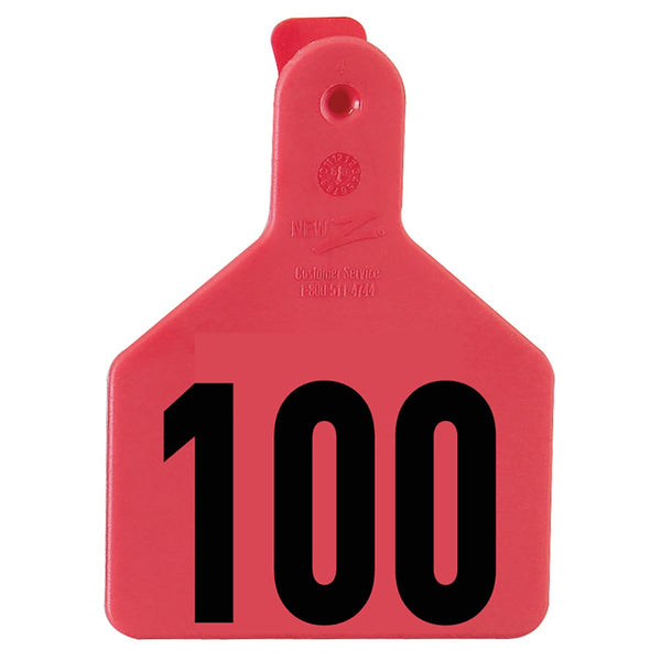 Z Tag Red No Snag Calf ID Numbered Tags 176 - 200 : Pack of 25