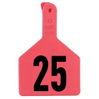 Z Tag Red No Snag Cow ID Numbered Tags 101 - 125 : Pack of 25