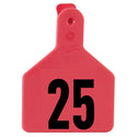 Z Tag Red No Snag Calf ID Tag - Numbered 126 - 150 : Pack of 25