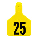 Z Tag Yellow No Snag Calf ID Tag - Numbered 1 - 25 : Pack of 25