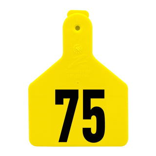 Z Tag Yellow No Snag Calf ID Tag - Numbered 51 - 75 : Pack of 25