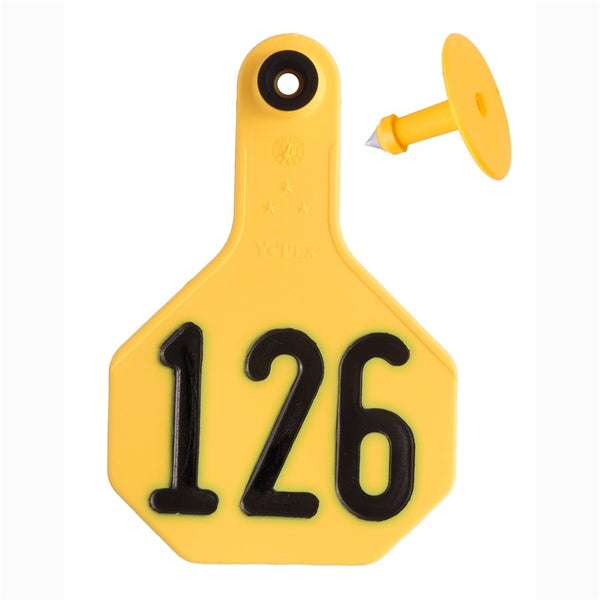 Y-Tex Yellow All American 3 Star Tags Medium Numbered 126-150: Pack of 25