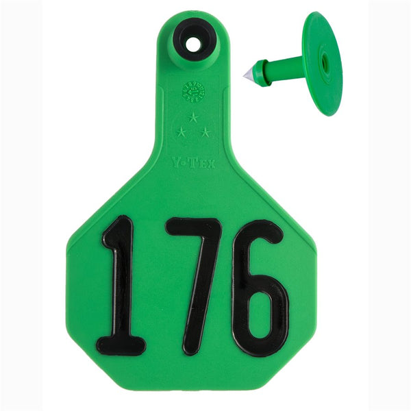 Y-Tex Green All American 3 Star Tags Medium Numbered 176-200: Pack of 25
