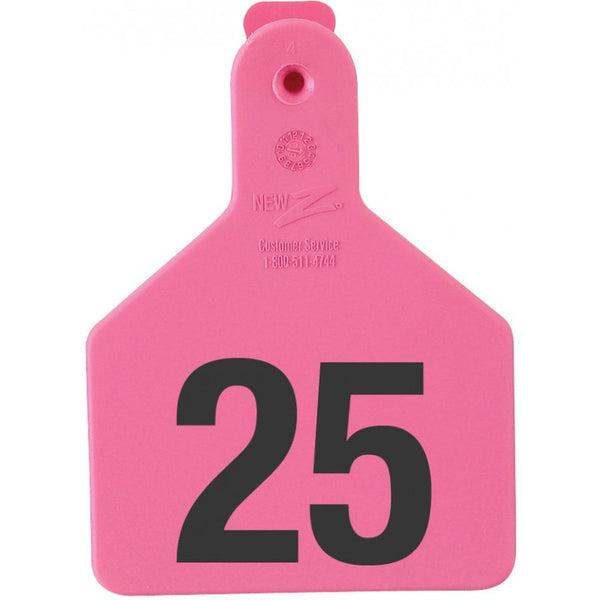 Z Tag Pink No Snag Calf ID Tag - Numbered 1 - 25 : Pack of 25