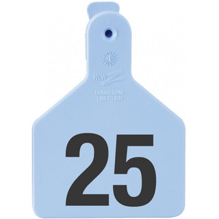 Z Tag Blue No Snag Calf ID Tag - Numbered 126 - 150 : Pack of 25