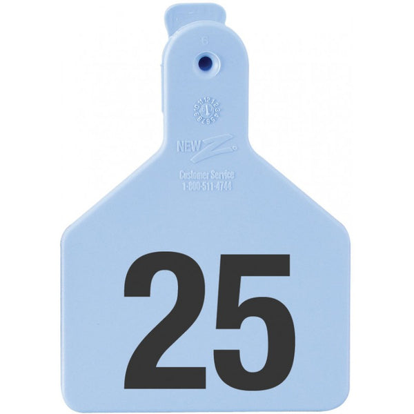 Z Tag Blue No Snag Calf ID Tag - Numbered 26 - 50 : Pack of 25