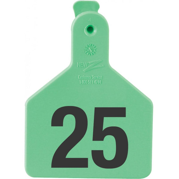 Z Tag Green No Snag Calf ID Tag - Numbered 51 - 75 : Pack of 25
