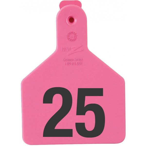 Z Tag Pink No Snag Calf ID Tag - Numbered 51 - 75 : Pack of 25