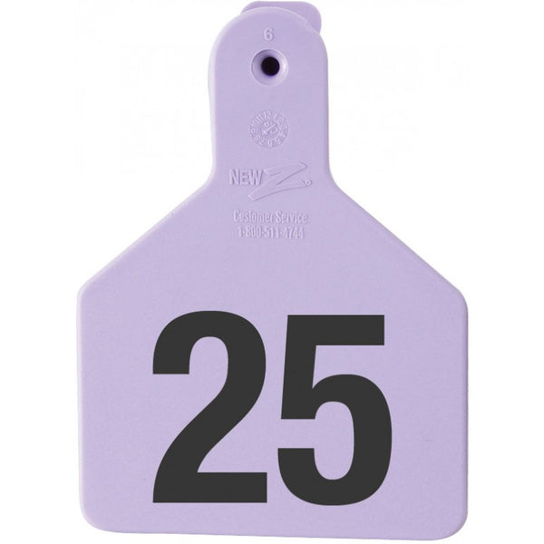 Z Tag Purple No Snag Calf ID Tag - Numbered 51 - 75 : Pack of 25