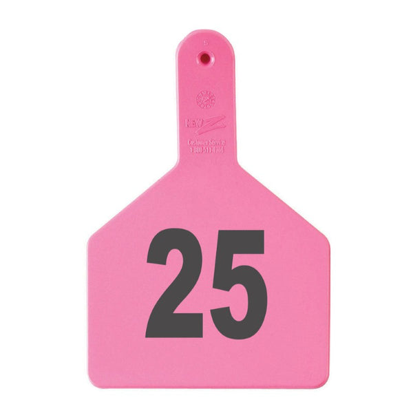 Z Tag Pink No Snag Cow ID Tag - Numbered 1 - 25: Pack of 25