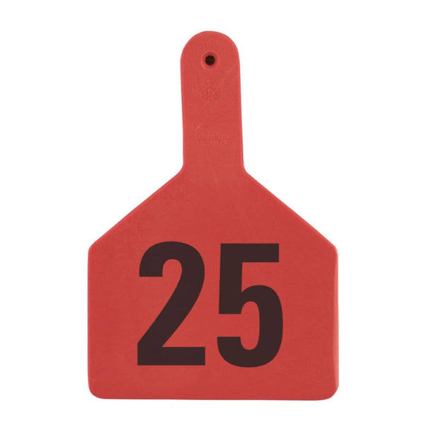 Z Tag Red No Snag Cow ID Tag - Numbered 26 - 50: Pack of 25