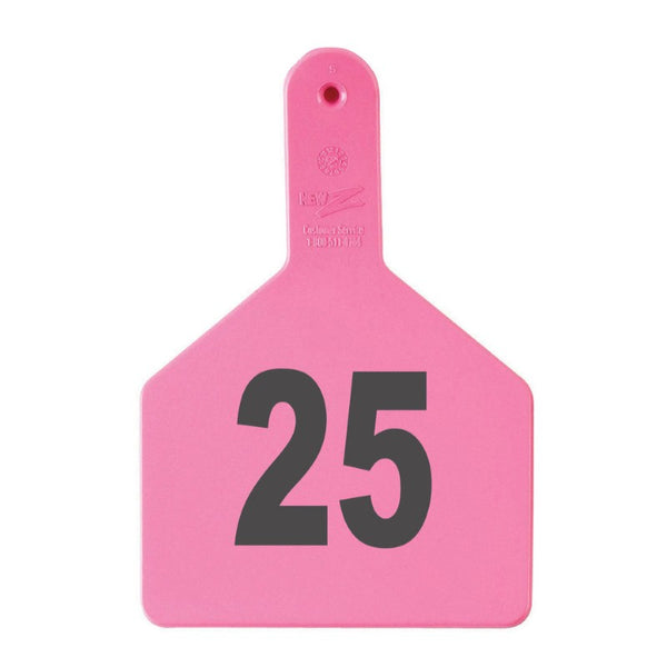 Z Tag Pink No Snag Cow ID Tag - Numbered 51 - 75: Pack of 25
