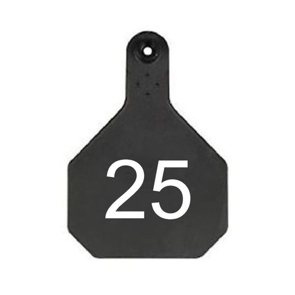 Y-Tex Black All American 4 Star Tags Large Numbered 101-125: Pack of 25