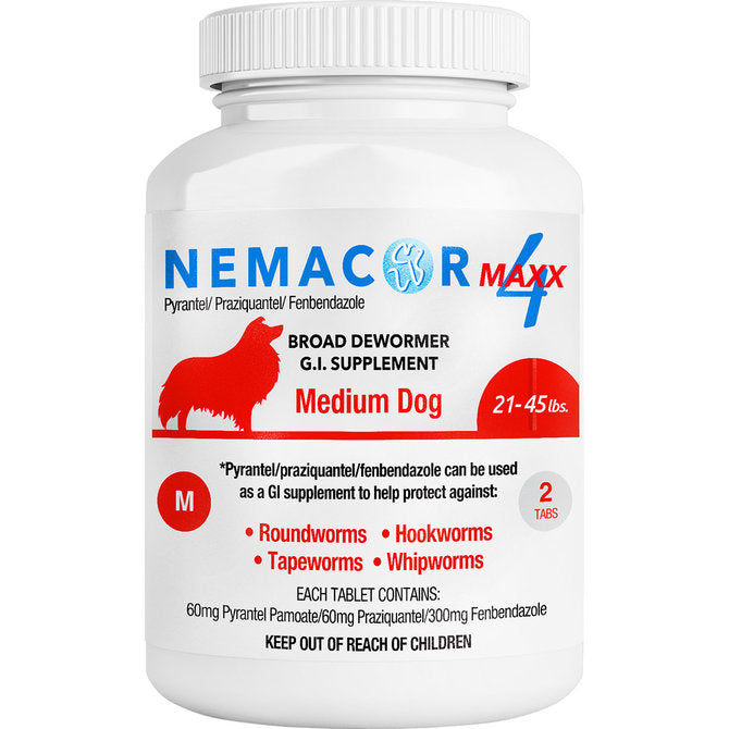 Nemacor Maxx 4 Quad Wormer for Dogs 21-45lbs : 2ct | Heritage Animal Health